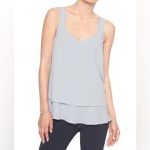 Banana Republic Layered Chiffon Tank Top Blouse - Sz XS, Light Blue